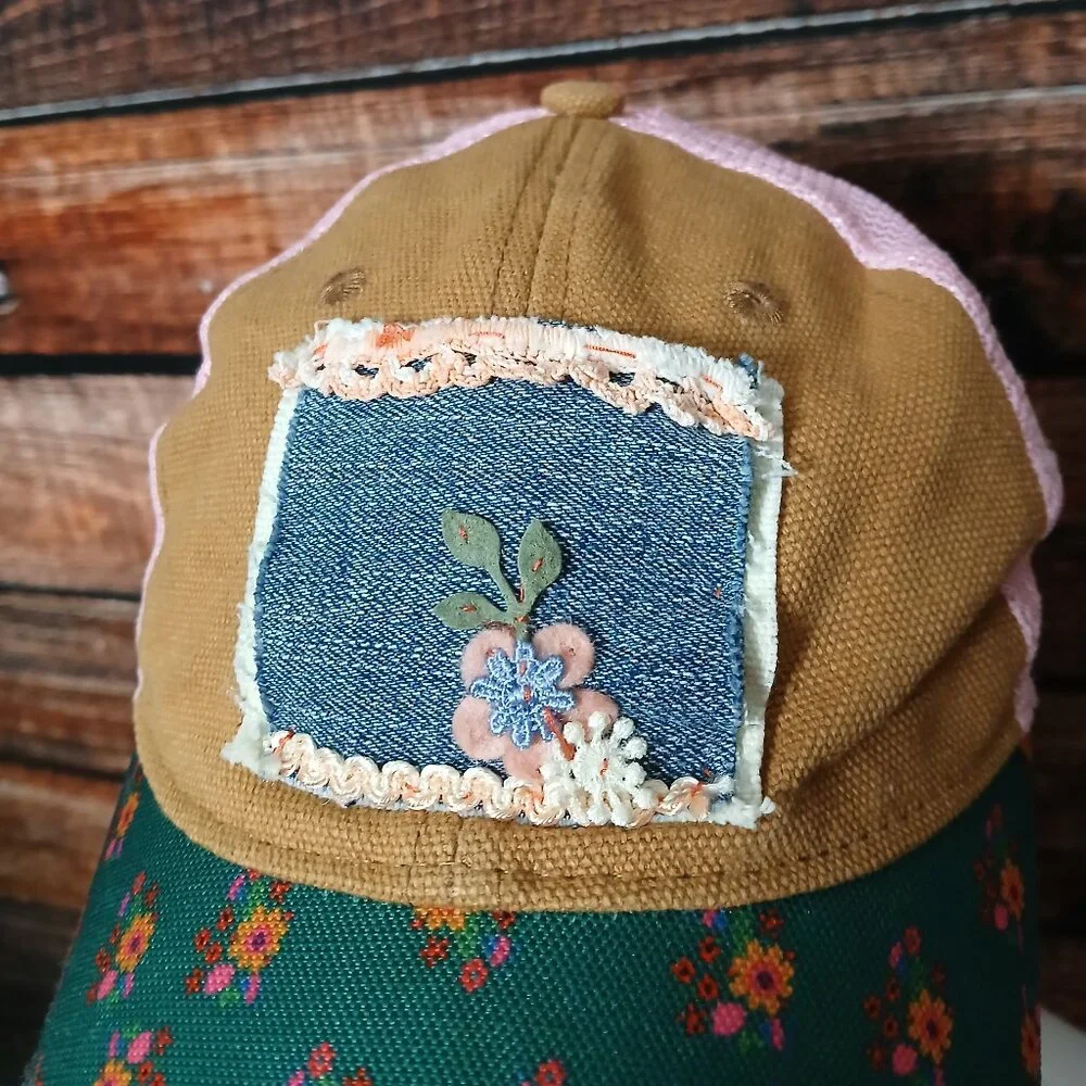 Natural Life Trucker Hat Ball Cap One Size Adjustable Patchwork - Picture 6 of 7